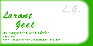 lorant geel business card